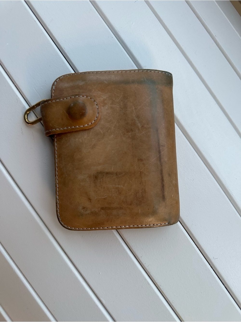 Pigeon Tree Leather Snap Wallet w/ braided cord and fishhook key ring